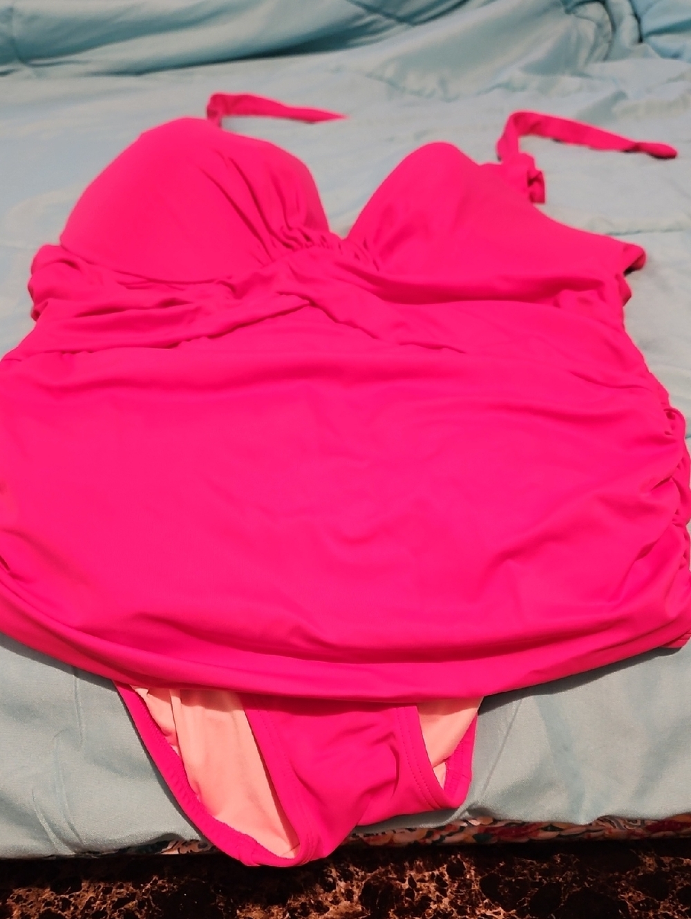 Victoria's Secret Hot Pink and Light Blue Swim Suit